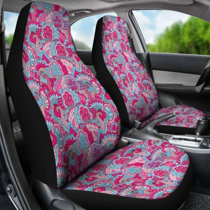 Pink And Blue Floral Car Seat Covers