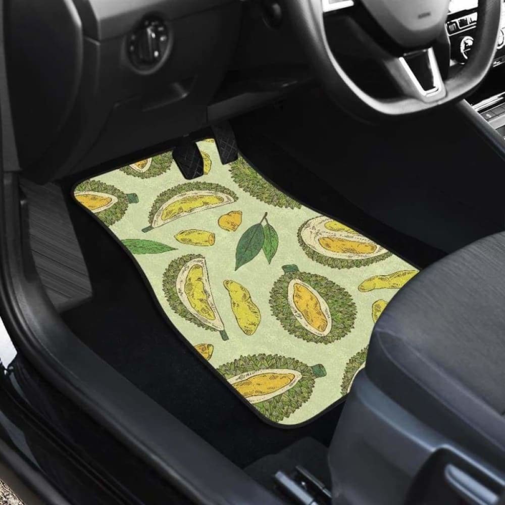 Durian Leaves Pattern Background Front And Back Car Mats