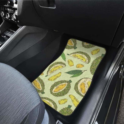 Durian Leaves Pattern Background Front And Back Car Mats