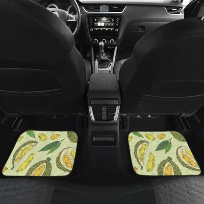 Durian Leaves Pattern Background Front And Back Car Mats
