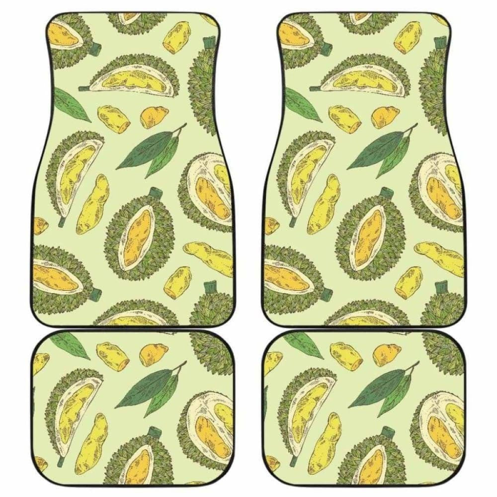 Durian Leaves Pattern Background Front And Back Car Mats
