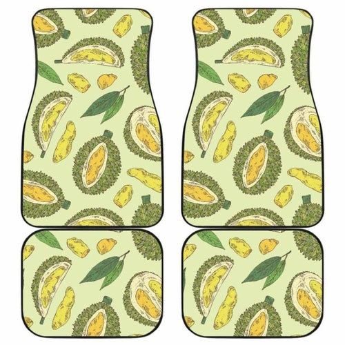 Durian Leaves Pattern Background Front And Back Car Mats