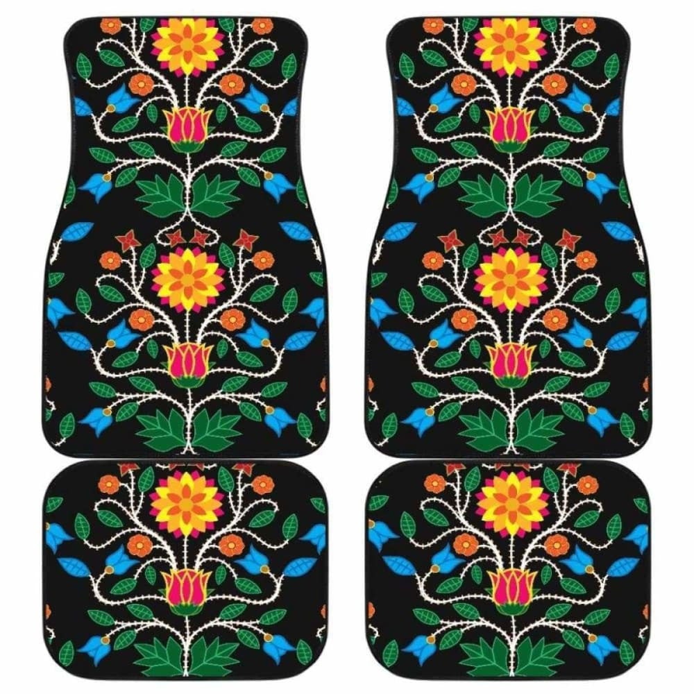 Floral Beadwork Four Clans  Car Floor Mats