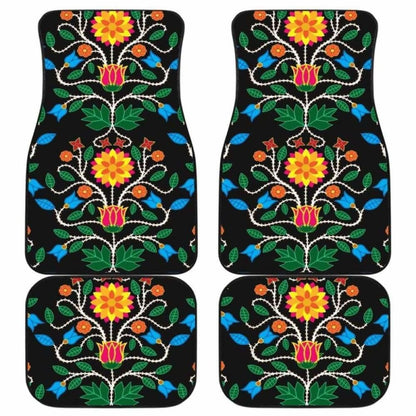 Floral Beadwork Four Clans  Car Floor Mats