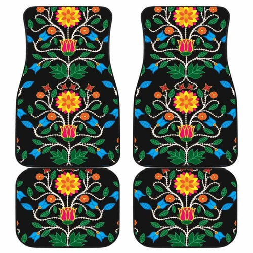 Floral Beadwork Four Clans  Car Floor Mats