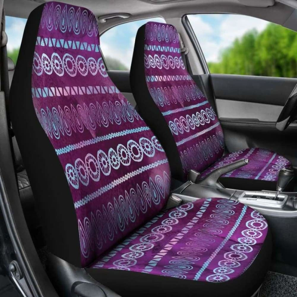 Purple Iridescent Boho Watercolor Pattern Car Seat Covers