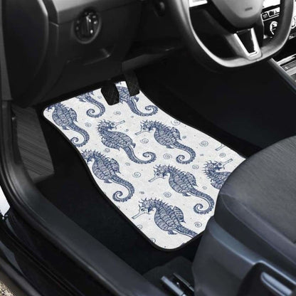 Seahorse Pattern Background Front And Back Car Mats