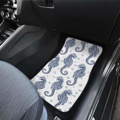 Seahorse Pattern Background Front And Back Car Mats