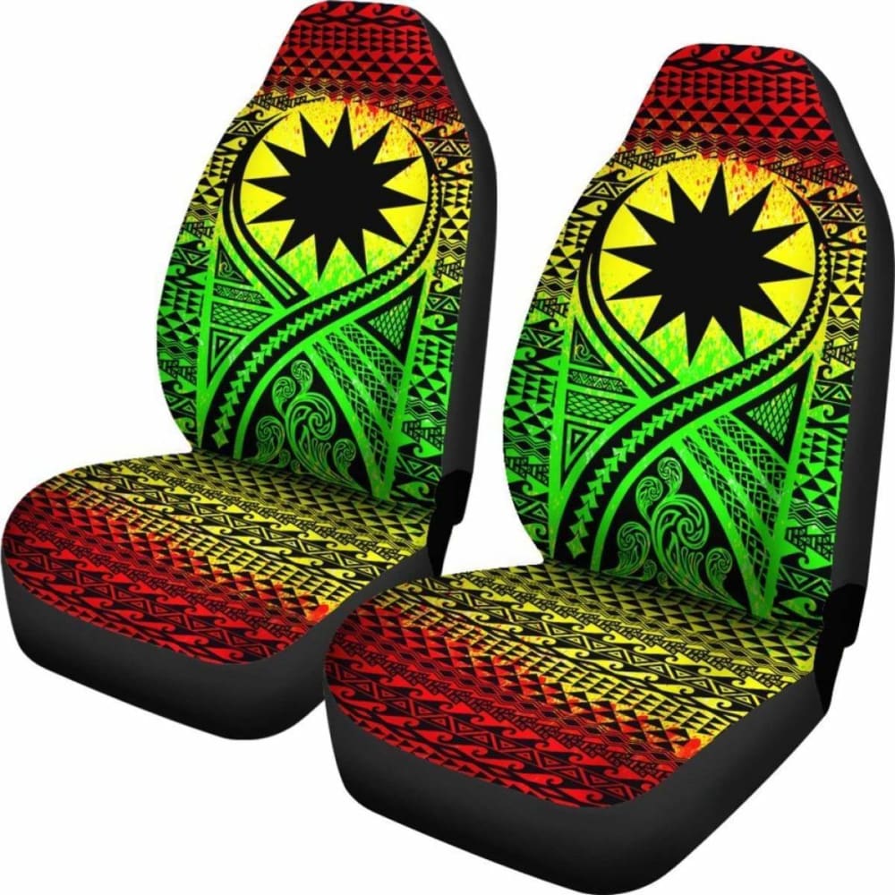 Nauru Car Seat Cover - Nauru Flag Polynesian Tattoo Reggae -