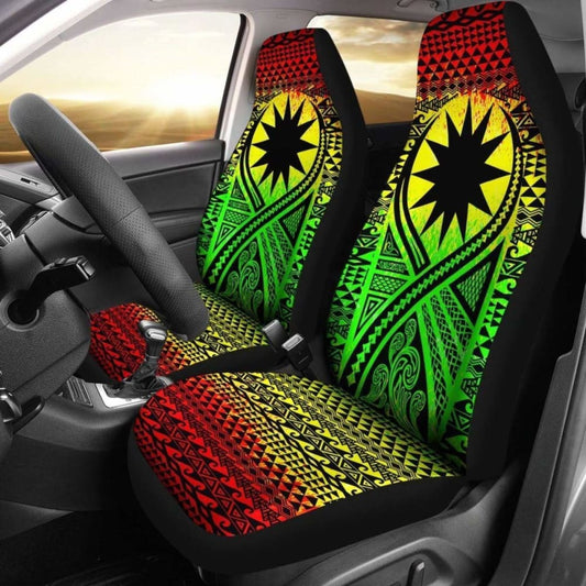Nauru Car Seat Cover - Nauru Flag Polynesian Tattoo Reggae -