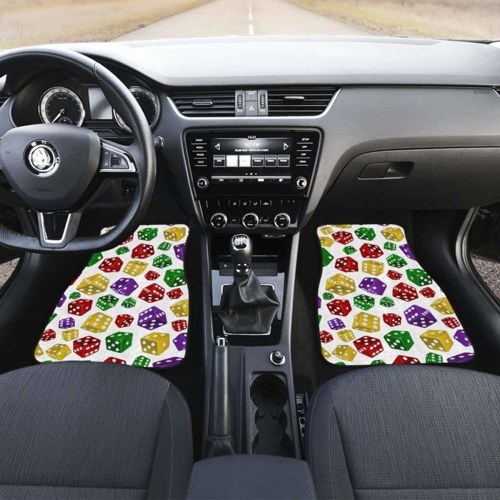Dice Pattern Print Design  Front And Back Car Mats