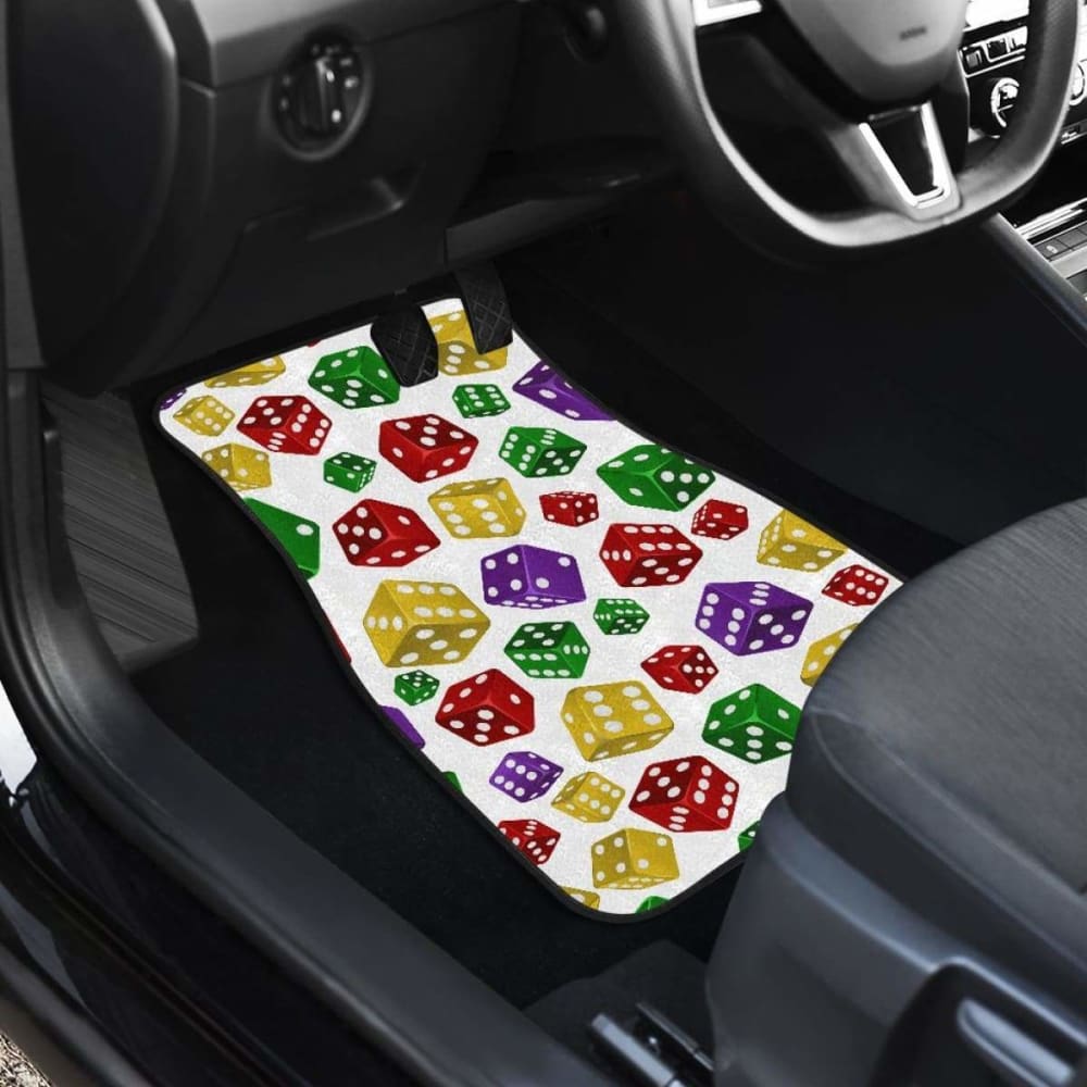 Dice Pattern Print Design  Front And Back Car Mats