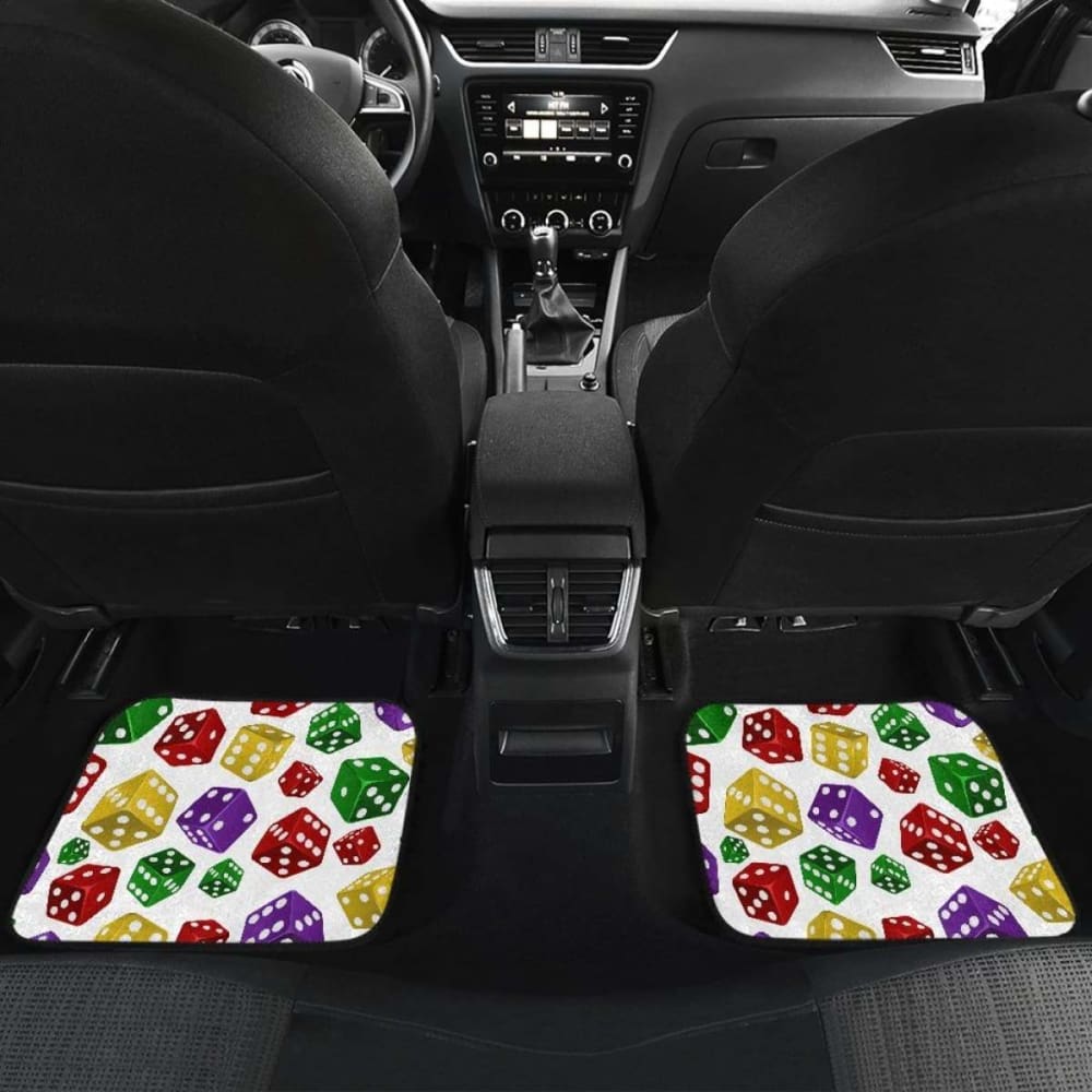 Dice Pattern Print Design  Front And Back Car Mats
