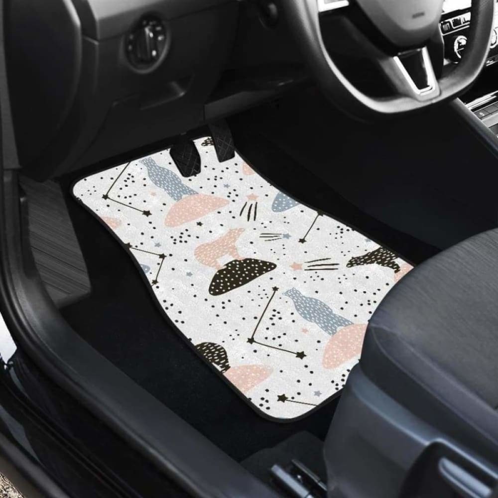 Polar Bears Star Poka Dot Pattern Front And Back Car Mats