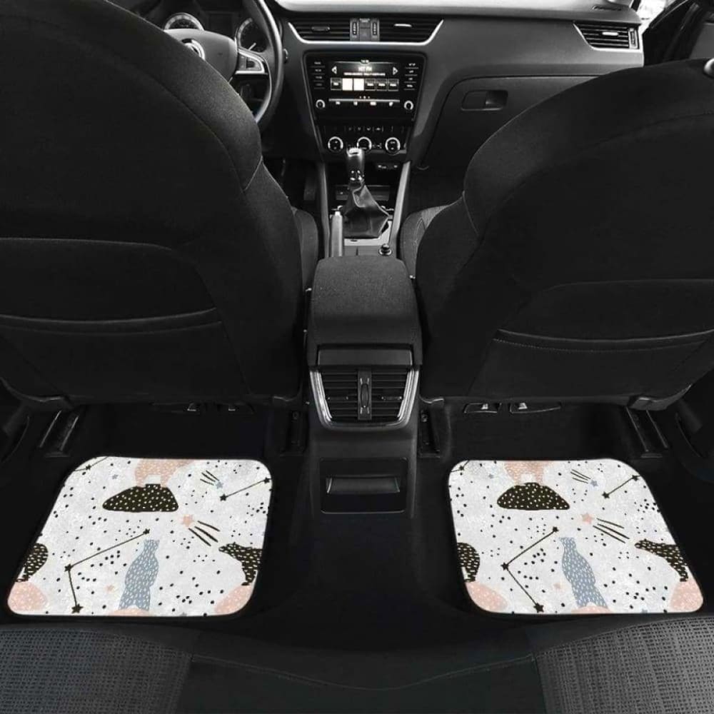 Polar Bears Star Poka Dot Pattern Front And Back Car Mats