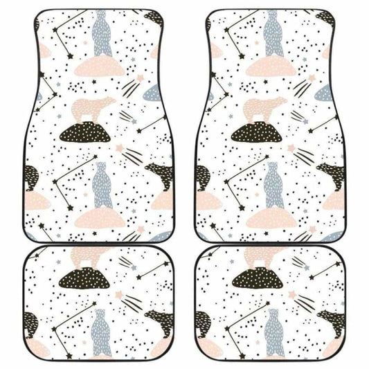 Polar Bears Star Poka Dot Pattern Front And Back Car Mats