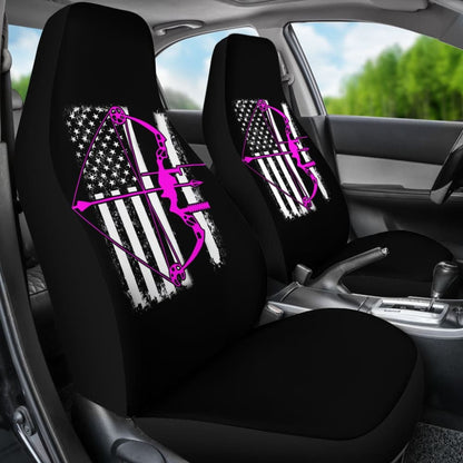 Pink Bow Hunter Flag Car Seat Covers Amazing Gift Ideas