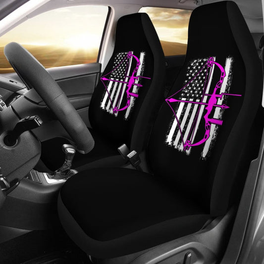 Pink Bow Hunter Flag Car Seat Covers Amazing Gift Ideas