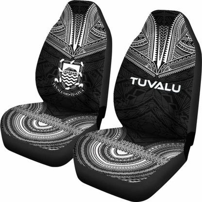 Tulu Car Seat Cover - Tulu Coat Of Arms Polynesian Chief Tattoo Black Version -