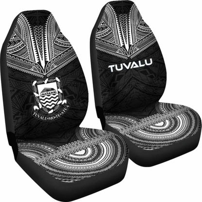 Tulu Car Seat Cover - Tulu Coat Of Arms Polynesian Chief Tattoo Black Version -