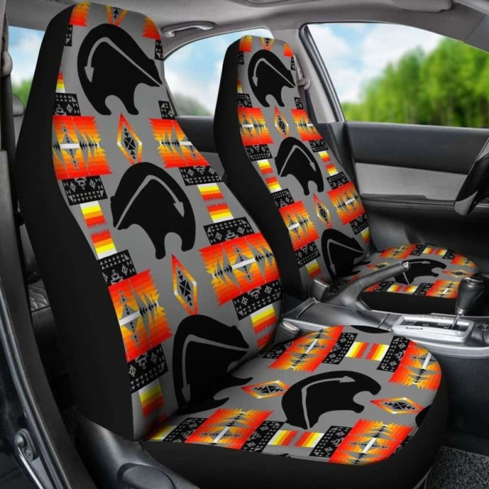Thunder Bear Gray Car Seat Covers