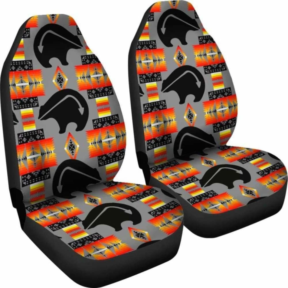 Thunder Bear Gray Car Seat Covers