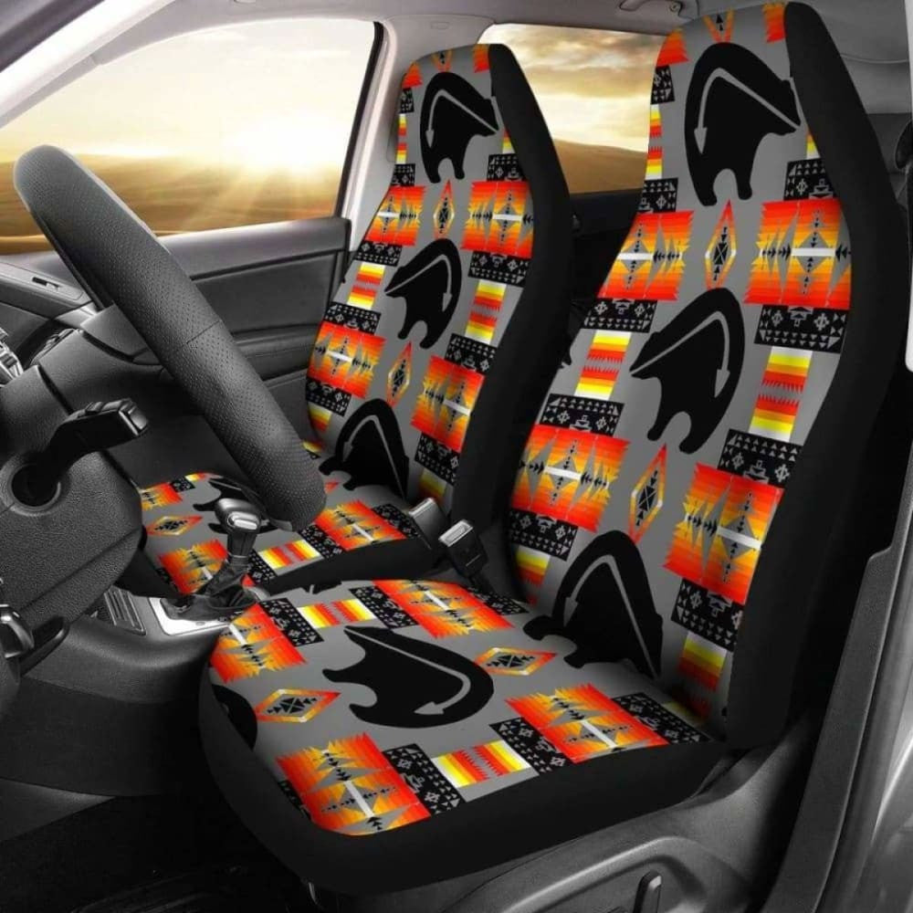Thunder Bear Gray Car Seat Covers