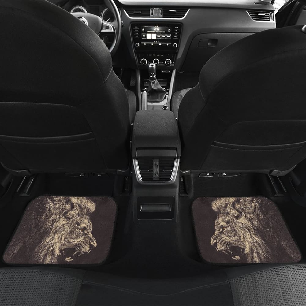 Powerful Angry White Lion Car Floor Mats Gift Ideas