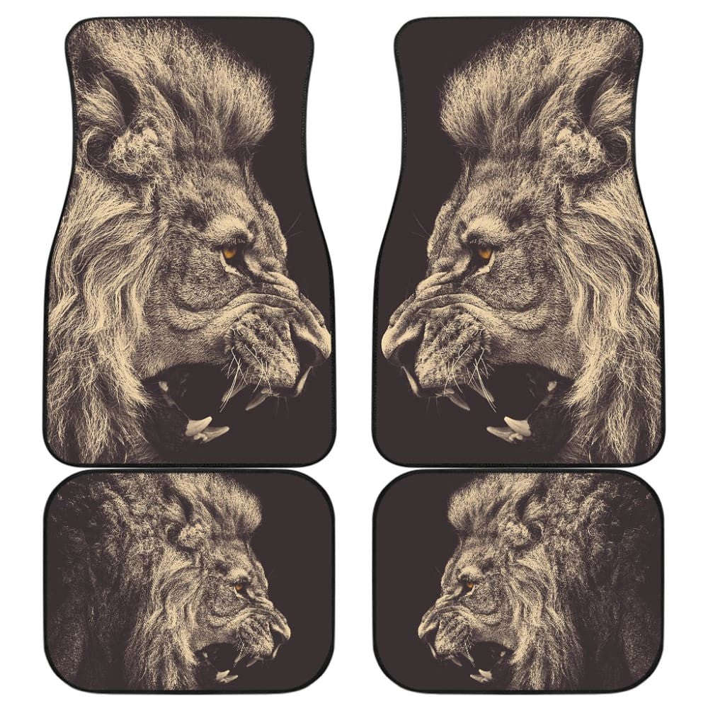 Powerful Angry White Lion Car Floor Mats Gift Ideas