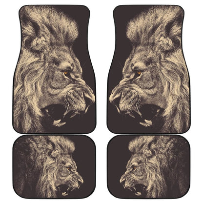 Powerful Angry White Lion Car Floor Mats Gift Ideas