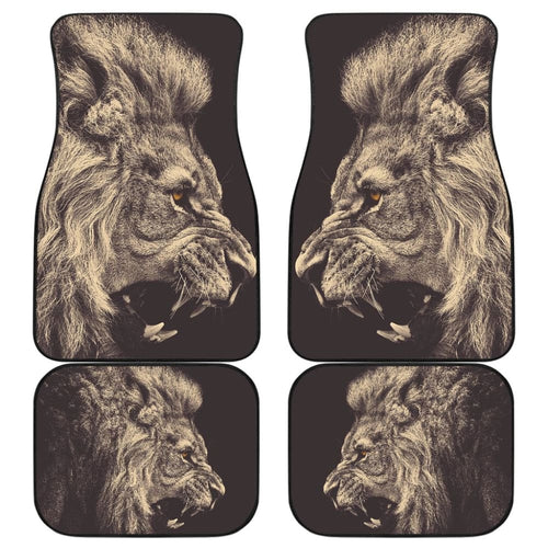 Powerful Angry White Lion Car Floor Mats Gift Ideas