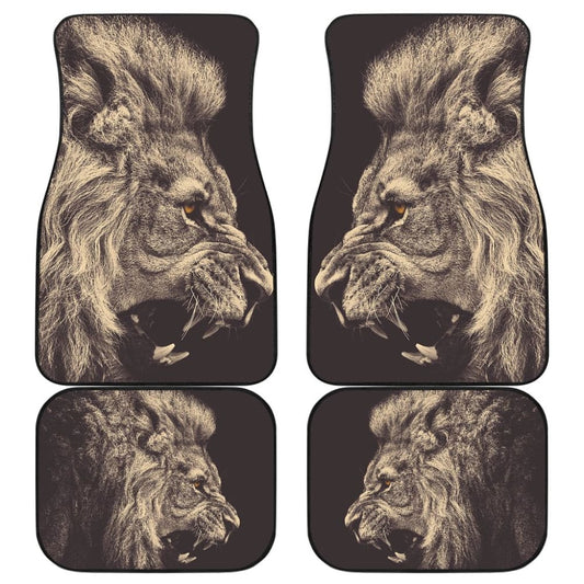 Powerful Angry White Lion Car Floor Mats Gift Ideas