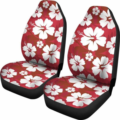 Red Aloha Flowers Car Seat Covers