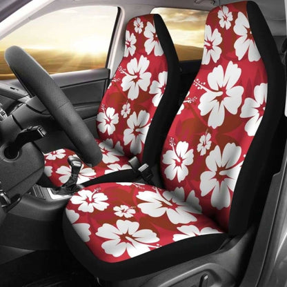Red Aloha Flowers Car Seat Covers