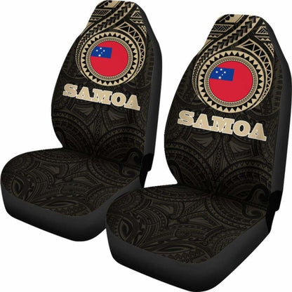 Samoa Car Seat Covers - Samoa Flag Polynesian Tattoo (Set Of Two) -