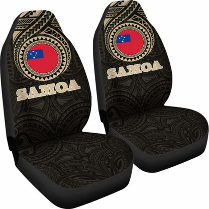 Samoa Car Seat Covers - Samoa Flag Polynesian Tattoo (Set Of Two) -