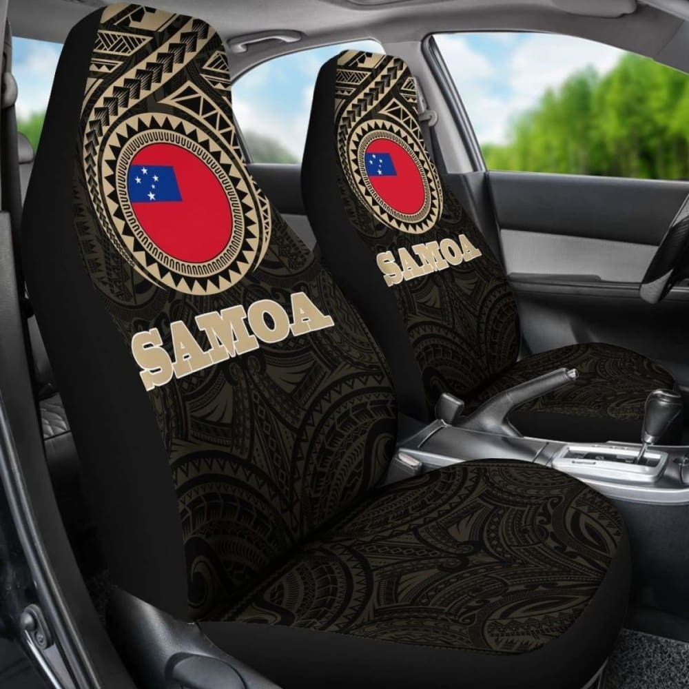 Samoa Car Seat Covers - Samoa Flag Polynesian Tattoo (Set Of Two) -