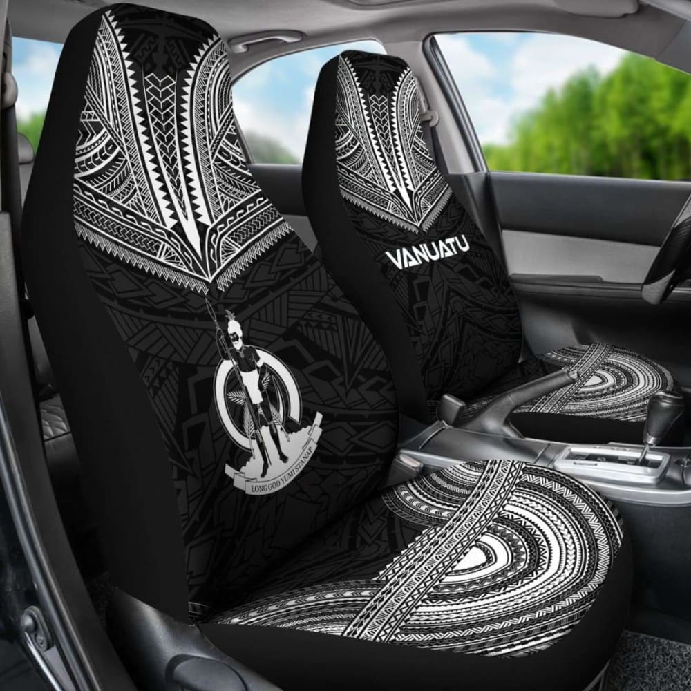nuatu Car Seat Cover - nuatu Coat Of Arms Polynesian Chief Tattoo Black Version -