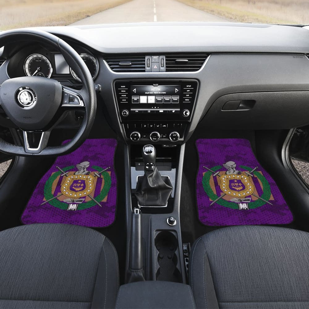 Omega Psi Phi Purple Camouflage Background Car Floor Mats Edition
