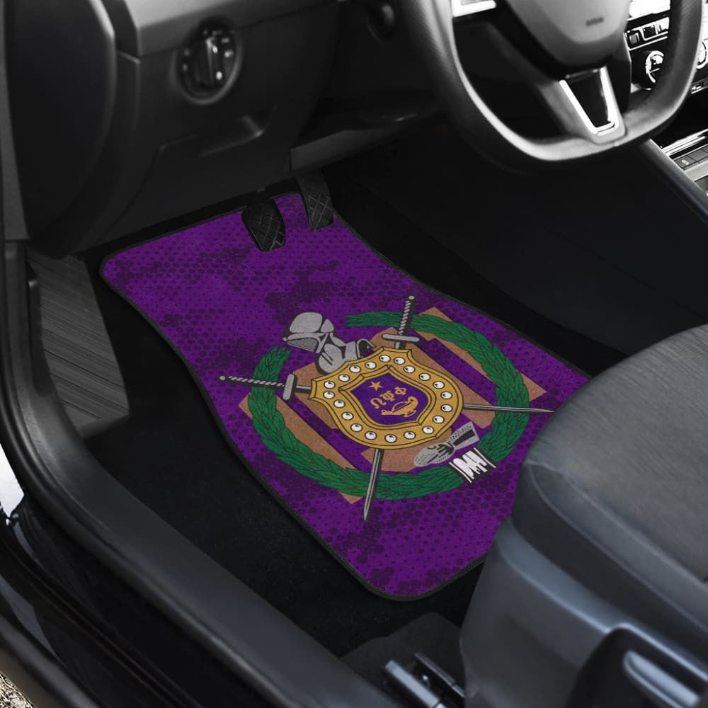 Omega Psi Phi Purple Camouflage Background Car Floor Mats Edition