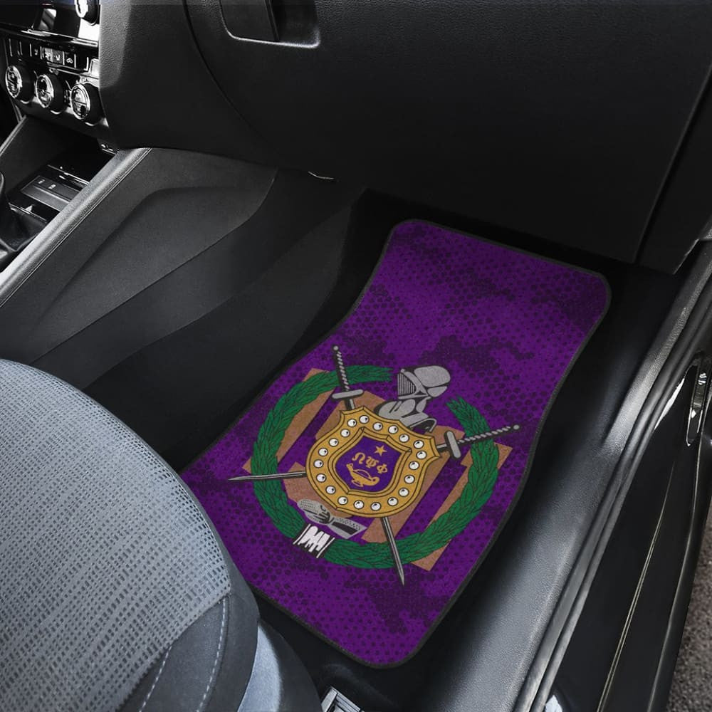 Omega Psi Phi Purple Camouflage Background Car Floor Mats Edition