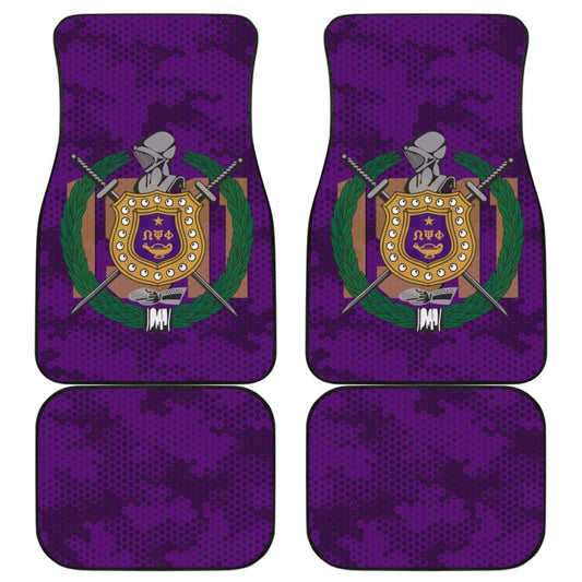Omega Psi Phi Purple Camouflage Background Car Floor Mats Edition