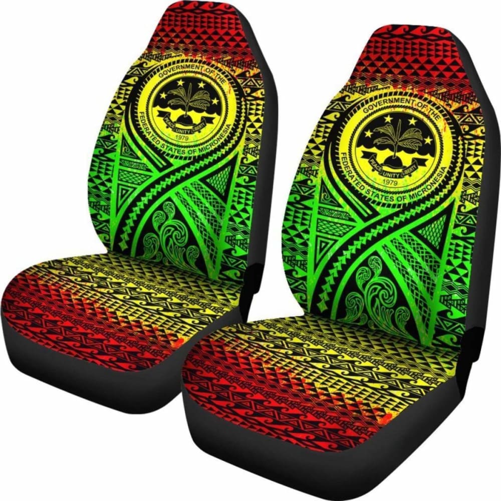 Fsm Car Seat Cover - F S M Seal Polynesian Tattoo Reggae -