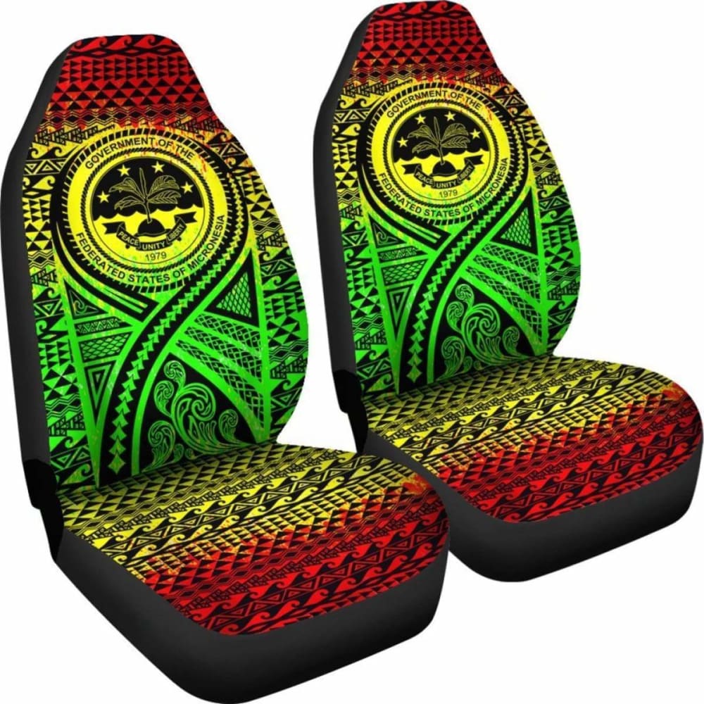Fsm Car Seat Cover - F S M Seal Polynesian Tattoo Reggae -