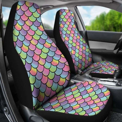 Rainbow Mermaid Scales Car Seat Covers Protectors