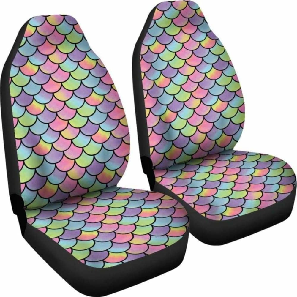 Rainbow Mermaid Scales Car Seat Covers Protectors