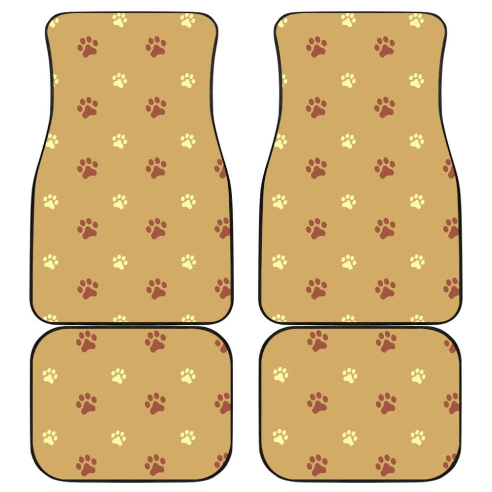 Dog Paw Prints Pattern With Brown Color Car Floor Mats