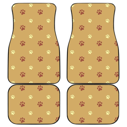 Dog Paw Prints Pattern With Brown Color Car Floor Mats