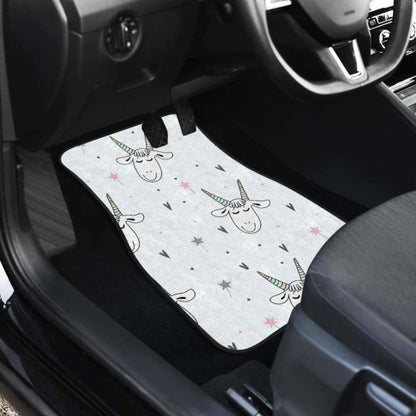 Cute Goat Design Pattern Front And Back Car Mats