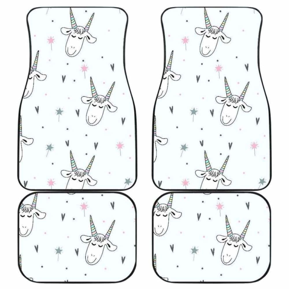 Cute Goat Design Pattern Front And Back Car Mats